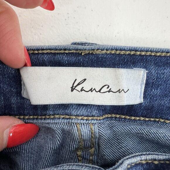 KanCan Size 9 28 Jeans Leopard Patched Holes Distressed Mid Rise Skinny Stretch - Picture 7 of 11